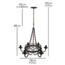 Ver imagem 2 de Lustre Medieval de Ferro para Ambiente Interno e Espaço Rústico