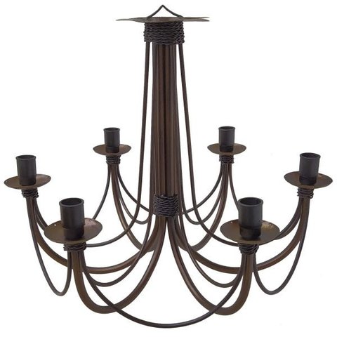 Lustre Pendente de Teto com 6 Bocais Rústicos para Quarto de Casal