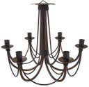 Ver imagem 1 de Lustre Pendente de Teto com 6 Bocais Rústicos para Quarto de Casal
