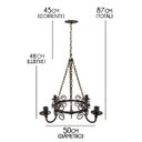 Ver imagem 2 de Lustre Rustico Medieval em Ferro para Iluminação de Sala de Estar Retrô