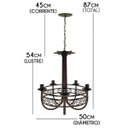 Ver imagem 2 de Pendente Lustre de Metal para Sala de Jantar Rústica Simples