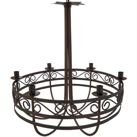 Lustre Rústico de Metal para Iluminação de Pergolado Retrô