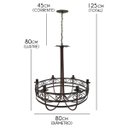 Ver imagem 2 de Lustre Rústico de Metal para Iluminação de Pergolado Retrô