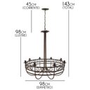 Ver imagem 2 de Luminária de Ferro Rústica Pendente de Teto Artesanal para Varanda