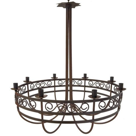 Luminária de Ferro Rústica Pendente de Teto Artesanal para Varanda