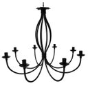 Ver imagem 1 de Lustre Negro de Metal Grande para Sala de Jantar e Estar Moderna