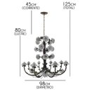 Ver imagem 2 de Lustre Grande de Flores Artesanais em Ferro Rustico para Festas e Eventos - Branco