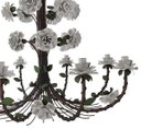 Ver imagem 4 de Lustre Grande de Flores Artesanais em Ferro Rustico para Festas e Eventos - Branco