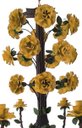 Ver imagem 4 de Lustre Grande de Flores Artesanais em Ferro Rustico para Festas e Eventos - Amarelo