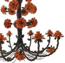 Ver imagem 4 de Lustre Grande de Flores Artesanais em Ferro Rustico para Festas e Eventos - Laranja