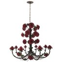 Ver imagem 5 de Lustre Grande de Flores Artesanais em Ferro Rustico para Festas e Eventos - Vermelho