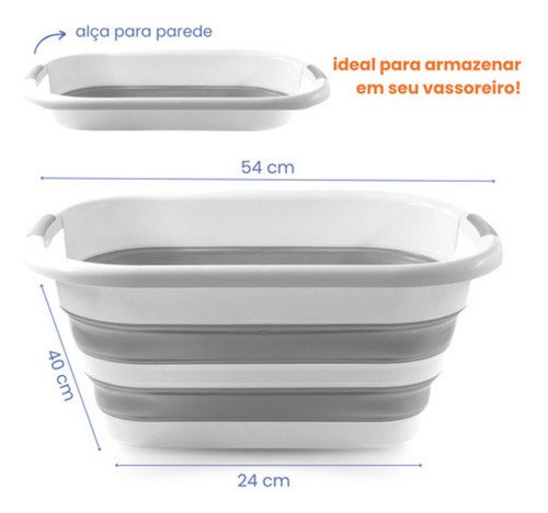 Mop Rodo Esponja com Balde Cesto Dobrável Retrátil 26l - 4