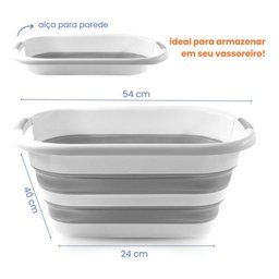 Mop Rodo Esponja com Balde Cesto Dobrável Retrátil 26l - 4