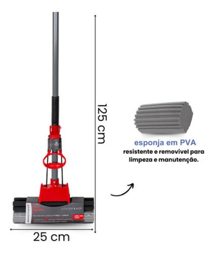 Mop Rodo Esponja com Balde Cesto Dobrável Retrátil 26l - 5