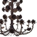 Ver imagem 4 de Lustre Grande de Flores Artesanais em Ferro Rustico para Festas e Eventos - Verniz