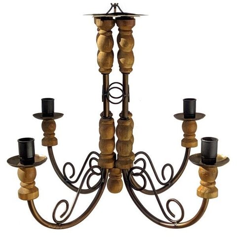 Luminária de Madeira Rustica para Área Gourmet e Cozinha Rústica - Verniz