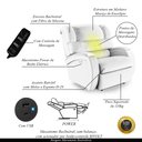 Ver imagem 3 de Poltrona do Papai Reclinável Napoli Power Touch Massagem Pu Branco Fh1 - D'Rossi