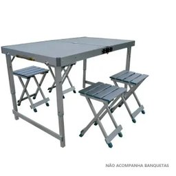 Mesa Dobrável Pelegrin Pel-011A Vira Maleta em Metal - 2