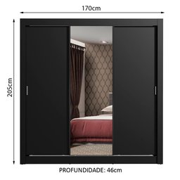 Guarda Roupa Casal Madesa Mônaco 3 Portas de Correr com Espelho - 4