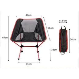 Cadeira Dobrável Camping Pelegrin PEL-0577 Preta e Vermelha Portátil - 2
