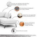 Ver imagem 4 de Sofá Sala de Estar Atena Chaise Direito Pés de Ferro 284cm 5 Lugares Bouclê Branco M1 - Monari Desig