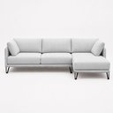 Ver imagem 5 de Sofá Sala de Estar Atena Chaise Direito Pés de Ferro 284cm 5 Lugares Bouclê Branco M1 - Monari Desig