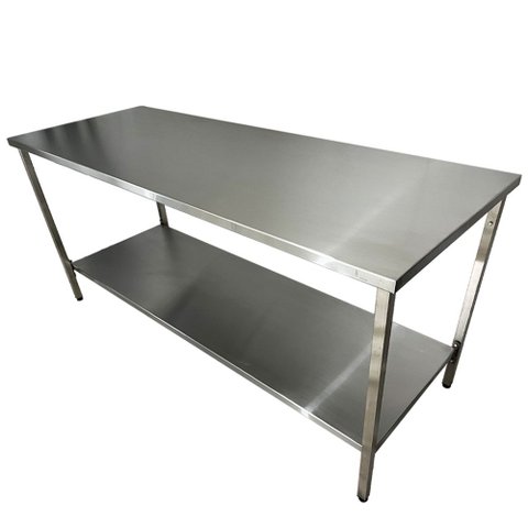 Mesa Aço Inox Industrial 190x70x90 cm Plano Liso Nortinox Stander