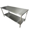 Mesa Aço Inox Industrial 190x70x90 Cm Plano Liso Nortinox Stander - 1