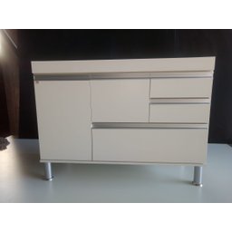 - Gabinete para Pia de Cozinha 1,50m Donatello Branco Fosco 100% Mdf 15mm Rino Móveis - 4