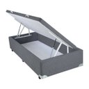 Ver imagem 1 de Cama Box Solteiro Simples Mega Colchões Suede Cinza - 88x188