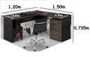 Ver imagem 2 de Mesa para Escritório Yaris L 1,20x1,50 Tpo 30mm Gaveteiro Pedestal 4 Gavetas Marsala/Preto