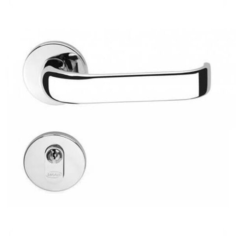 Fechadura Externa Imab Duna Roseta Redonda Cromada 40mm