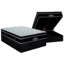 Ver imagem 1 de Cama Box Baú King: Colchão Molas Superpocket Ensacadas Ortobom Elegant + Base Crc Suede Black (