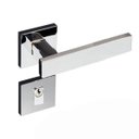Ver imagem 1 de Fechadura Externa Pado Retro Roseta Quadrada Cromada 55mm