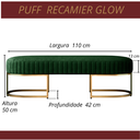 Ver imagem 5 de Recamier Glow 110cm Puff Moderno Premium Sala e Quarto:verde
