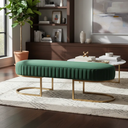 Ver imagem 1 de Recamier Glow 110cm Puff Moderno Premium Sala e Quarto:verde