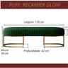 Recamier Glow 110cm Puff Moderno Premium Sala e Quarto:verde - 5