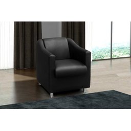 Poltrona Decorativa Bia Luxo Corino Preta - ADONAI ESTOFADOS - 1