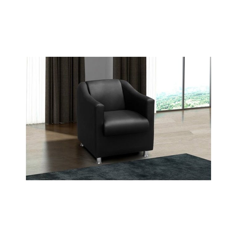 Poltrona Decorativa Bia Luxo Corino Preta - ADONAI ESTOFADOS
