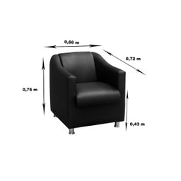 Poltrona Decorativa Bia Luxo Corino Preta - ADONAI ESTOFADOS - 3