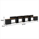 Ver imagem 6 de Conjunto de Escritório Smart 3 Livreiro 2 Buffet e 4 Mesas 90cm - Preto e Cedro