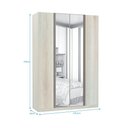 Ver imagem 3 de Guarda-roupa Solteiro Luciane 4 Portas 3 Gavetas Prime Plus Alumínio com Espelho 160 Cm