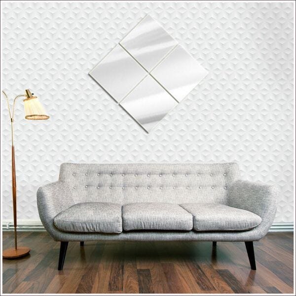 Espelhos de Vidro Decorativos Quadrados Diagonais 70 X 70 Cm - 2