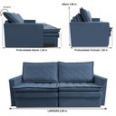 Ver imagem 3 de Sofá sem Caixa Retrátil Baú 2,00m Cama Inbox Marselha Suede Velusoft Azul