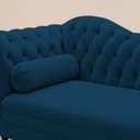 Ver imagem 3 de Divã Recamier Lavínia Clássico 120cm Capitonê com Pés de Madeira Veludo Azul Marinho - Desk Design