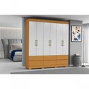 Ver imagem 1 de Roupeiro Marrocos 6 Portas 6 Gavetas MDP Cinamomo Off White Aramóveis 187cm