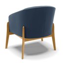 Ver imagem 5 de Poltrona Stella Suede Azul Marinho Base Madeira Castanho - D'Rossi DRossi