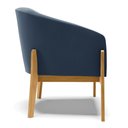 Ver imagem 4 de Poltrona Stella Suede Azul Marinho Base Madeira Castanho - D'Rossi DRossi