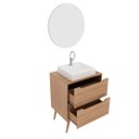 Ver imagem 3 de Conjunto de Pia e Espelho para Banheiro Amêndoa Tecno Mobili