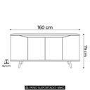 Ver imagem 4 de Buffet Aparador 160cm 4 Portas Pé Madeira Lady Cinza/cedro C14 - Mpozenato